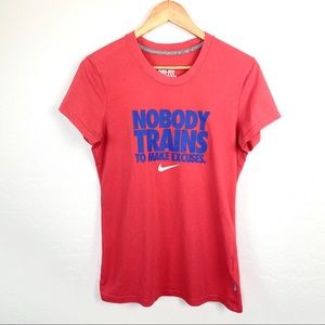 Nike Cotton Dri-fit coral red tee size medium